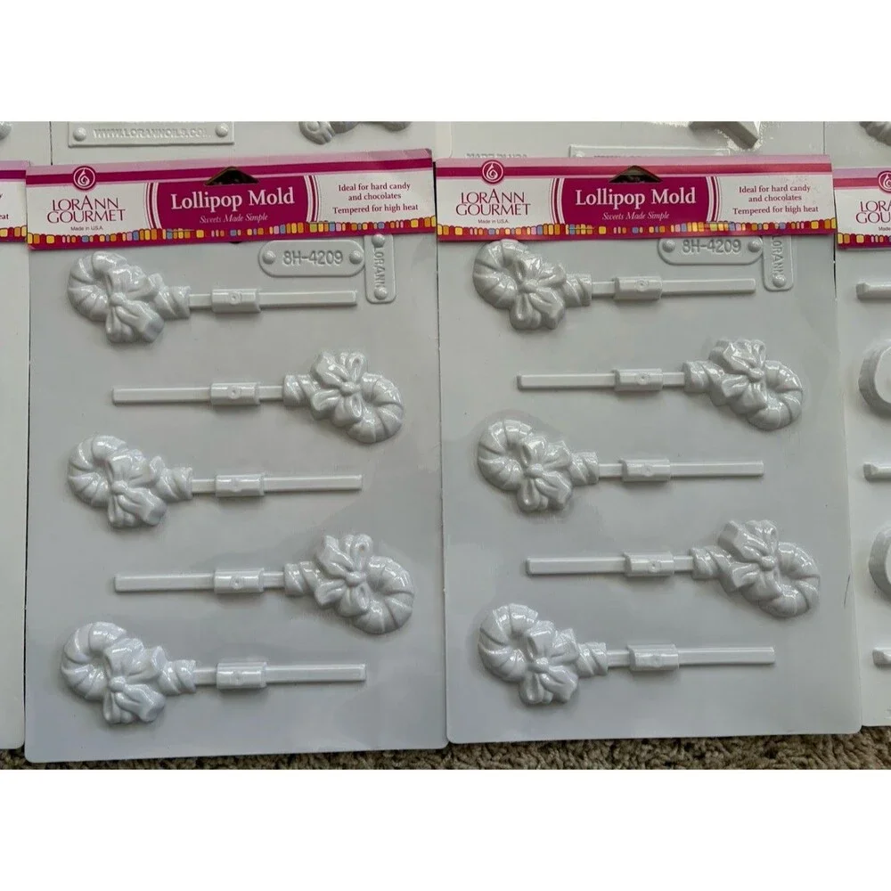 LOT 15 LorAnn Gourmet Plastic Lollipop Molds Ideal For Hard Candy & Chocolates